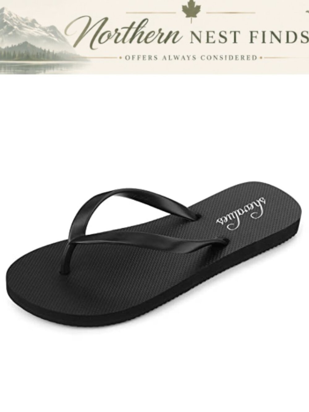 Slim Flip Flops for Women Beach Rubber Shower Thong Sandals